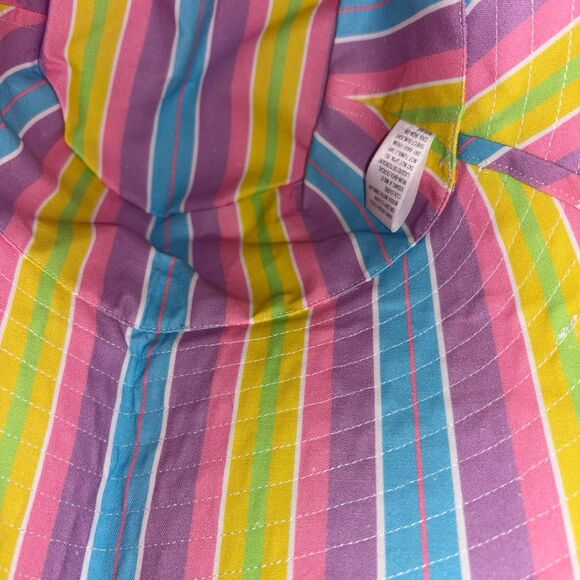 OLIVIA RUBIN Zanna Bucket Hat Bright Candy Stripe NWT One Size Cotton - Picture 9 of 11